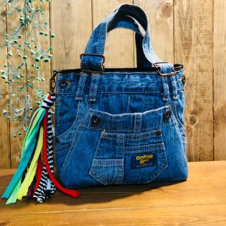 #332　USEDDENIM　オーバーオールリメイク　トートバッグ