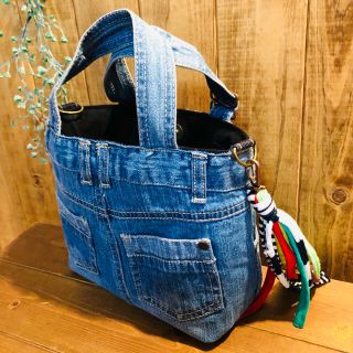 #332　USEDDENIM　オーバーオールリメイク　トートバッグ