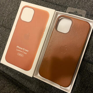 アップル(Apple)のApple純正　iphone12 mini Leather Caseレザーケース(iPhoneケース)