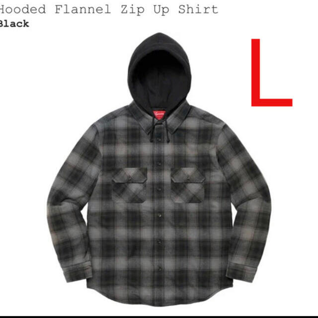 Supreme Hooded Flannel Zip Up Shirt L 黒L購入先