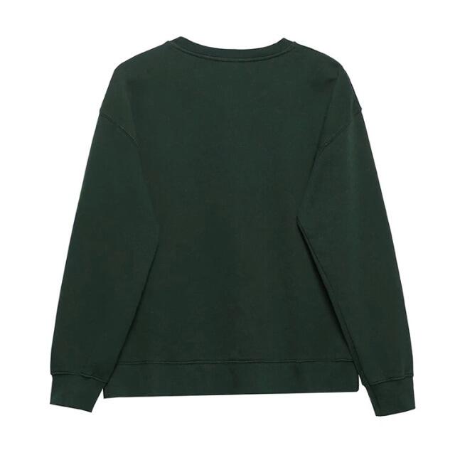 ZARA(ザラ)の🎃10月新作👻6504◆green グリーン ロゴ スウェット トレーナー レディースのトップス(トレーナー/スウェット)の商品写真