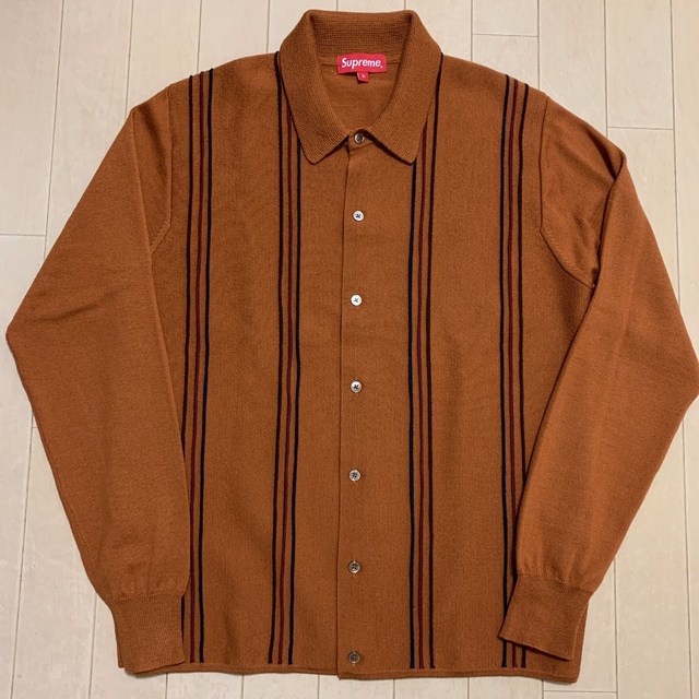 supreme striped polo sweater