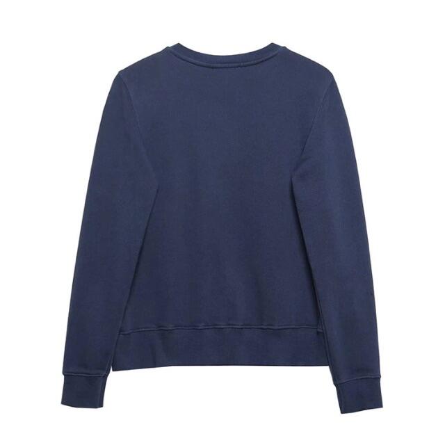 ZARA(ザラ)の🎃10月新作👻6506◆navy ネイビー ロゴ スウェット トレーナー レディースのトップス(トレーナー/スウェット)の商品写真