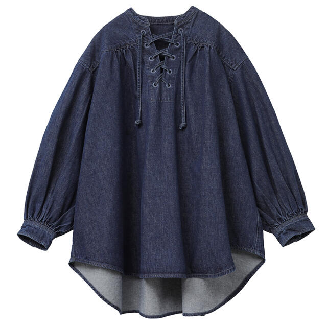 【新品タグ付き】CLANE LACE UP DENIM TOPS 6