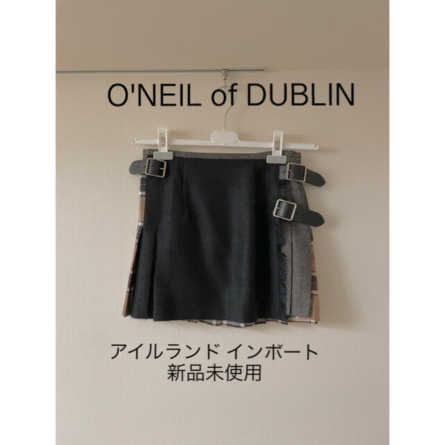 ★新品★O'NEIL of DUBLIN ウール＋本革 ミニスカート