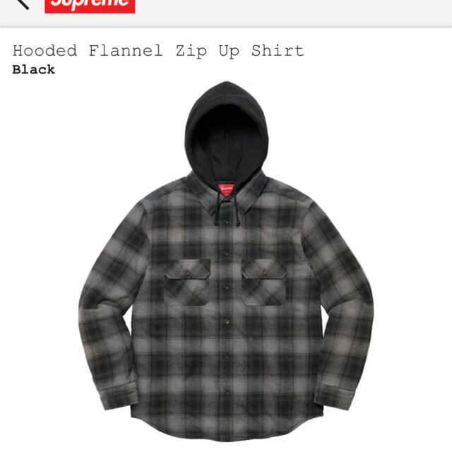 supreme Hooded Flannel ZipShirt Black L