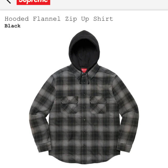 Supreme(シュプリーム)のsupreme Hooded Flannel ZipShirt Black L メンズのトップス(シャツ)の商品写真