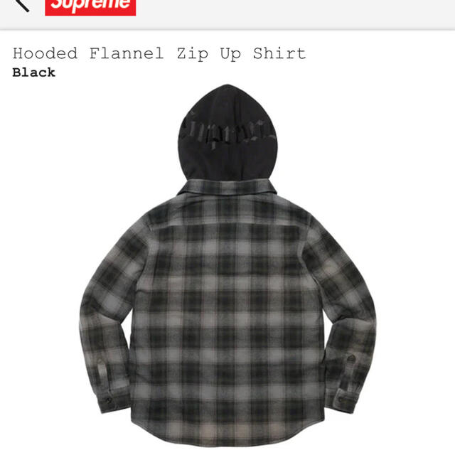 supreme Hooded Flannel ZipShirt Black L 1