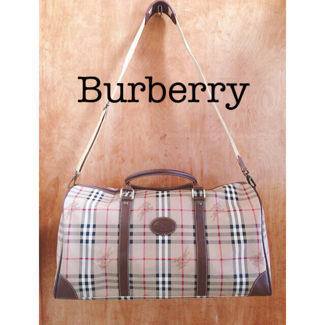 Burberry バーバリー ショルダーストラップ付き ビックボストンバッグ 売り物 レディース