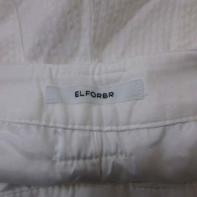 ELFORBR(エルフォーブル)のエルフォーブル ELFORBR ガウチョパンツ ストライプ 36 白 ホワイト レディースのレディース その他(その他)の商品写真