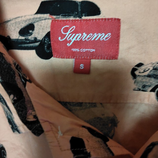 Supreme(シュプリーム)のシュプリームの総柄シャツ　薄いオレンジ　難有り、シミ　色落ちあり メンズのトップス(シャツ)の商品写真