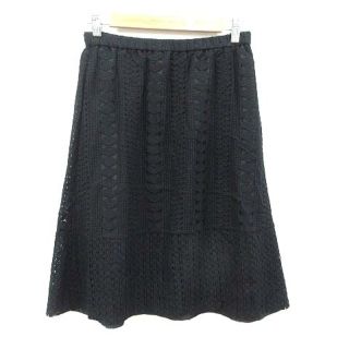 アザー(other)のミルシェ mirche フレアスカート ひざ丈 カットワーク 38 黒 ブラック(その他)