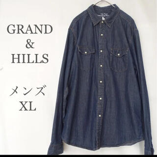 GRAND&HILLS GRUPPOCOIN メンズ 長袖 デニムシャツ XL(シャツ)