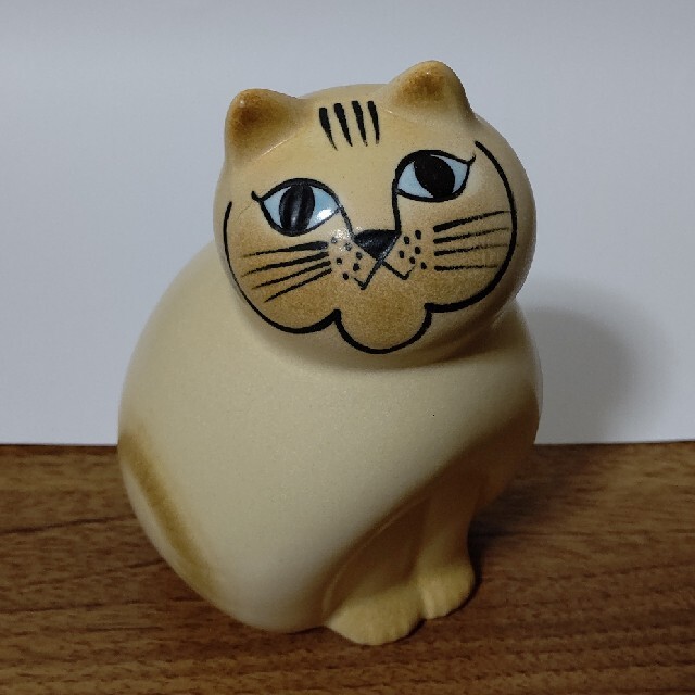 リサラーソン  ミア セミミディアム  ホワイトブラウン 猫の置物