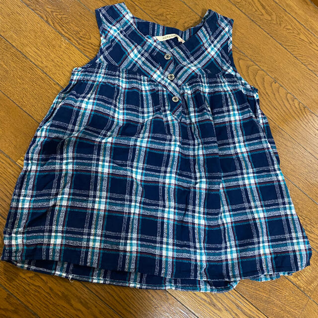 GAP(ギャップ)のGAP　女の子　チェックトップス　半袖　ノースリーブ　2枚セット キッズ/ベビー/マタニティのキッズ服女の子用(90cm~)(Tシャツ/カットソー)の商品写真