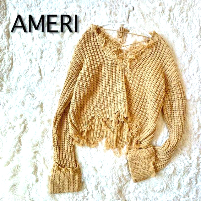 専用★AMERI アメリヴィンテージ ✨18SS ダメージニット マスタード