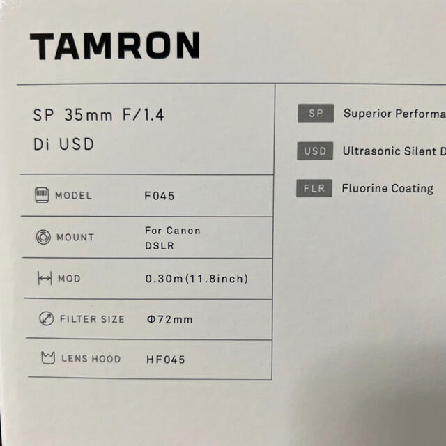 TAMRON(タムロン)のタムロン　sp 35mm f1.4  【Canon】 スマホ/家電/カメラのカメラ(レンズ(単焦点))の商品写真