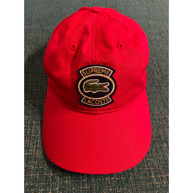 supreme lacoste 6 panel cap 赤 - キャップ