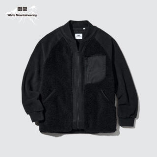 ユニクロ(UNIQLO)のUNIQLO x WM フリースオーバーサイズジャケット  BLACK XL(ブルゾン)