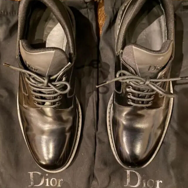 DIOR HOMME(ディオールオム)のDior homme レザーダービーシューズ　ブラック メンズの靴/シューズ(ドレス/ビジネス)の商品写真