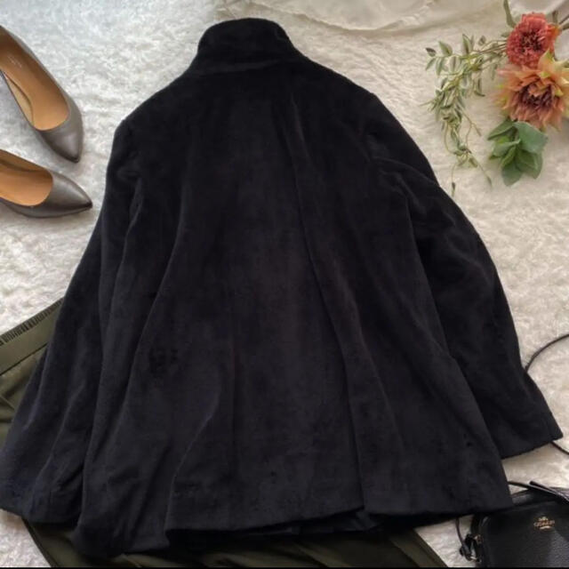 アニエスベー フェイクファー ジャケット コート 羽織り ブラック サイズ3 黒 1