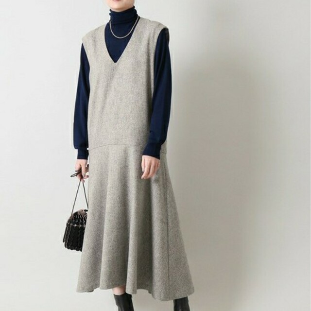 IENA◆Sustaina Tweed ローフレアワンピース