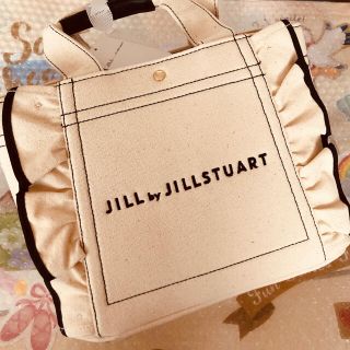 ジルバイジルスチュアート(JILL by JILLSTUART)の【正規品】ジルバイジルスチュアート＊フリル トートバッグ(小)＊ホワイト 新品(トートバッグ)