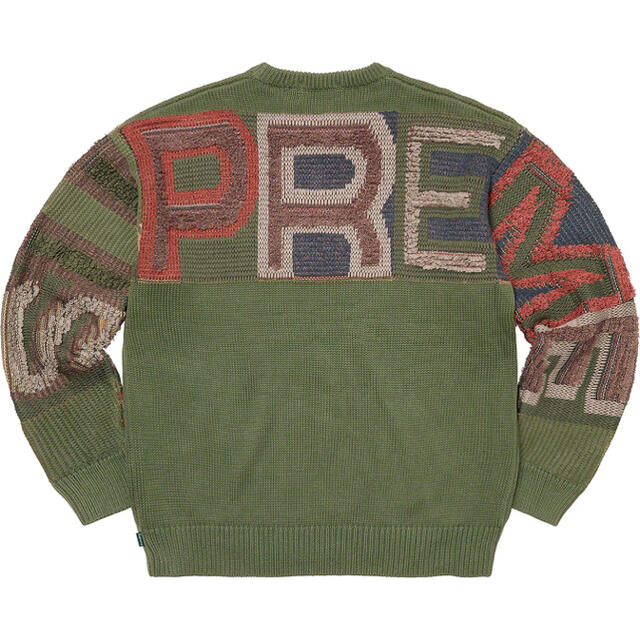 Supreme(シュプリーム)のsupreme  Chenille Logo Sweater Olive XL メンズのトップス(ニット/セーター)の商品写真