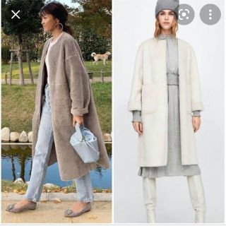 ザラ(ZARA)の新品 ZARA ザラ リバーシブルボアコート☆(ロングコート)