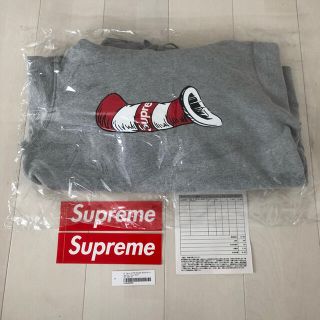 シュプリーム(Supreme)のシュプリーム Cat in the Hat Hooded グレー Sサイズ(パーカー)