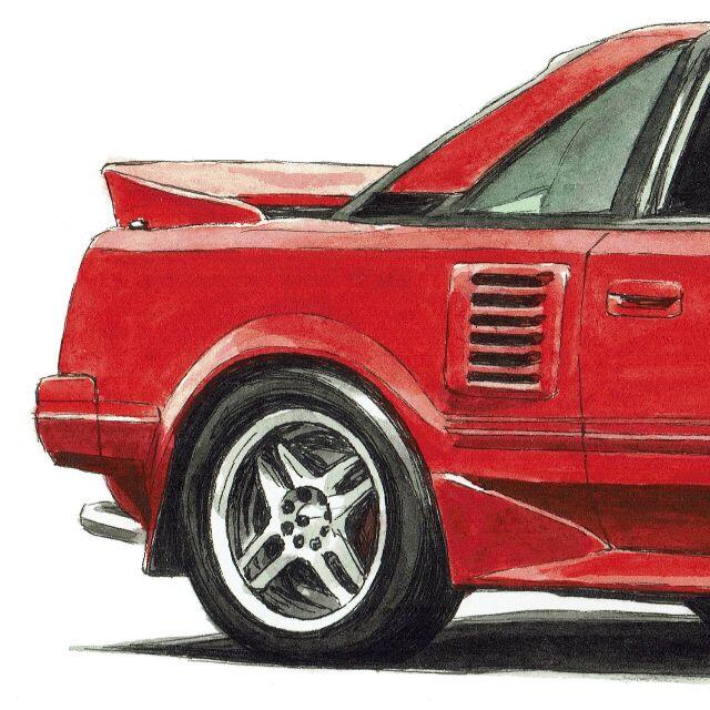 NC-926トヨタ MR2 1600限定版画サイン額装作家平右ヱ門