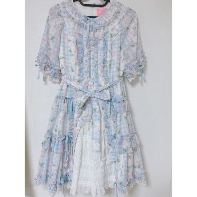 Angelic Pretty(アンジェリックプリティー)のSecret Daisy Garden サックス レディースのワンピース(ひざ丈ワンピース)の商品写真