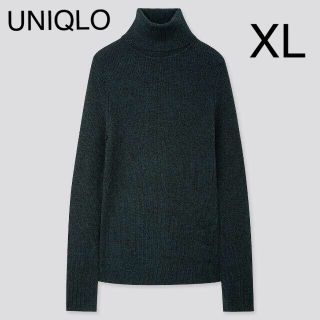 ユニクロ(UNIQLO)の【未使用】UNIQLO　リブタートルネックセーター（ダークグリーン）(ニット/セーター)