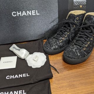 シャネル(CHANEL)のCHANEL 靴 37 カメリアレース(スニーカー)