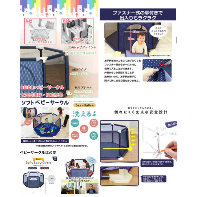 ソフト ファスナー 扉 (ブルー)の通販 by えりか's shop|ラクマ ベビーサークル メッシュ 六角形 洗える 超激得即納
