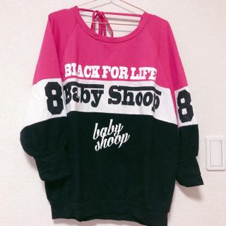 ベイビーシュープ(baby shoop)の【Lien様専用】BABY SHOOP バイカラーロゴ入りドルマンTOPS(トレーナー/スウェット)