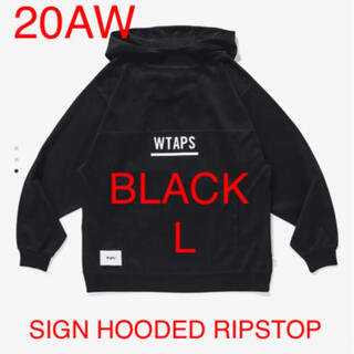 ダブルタップス(W)taps)の20AW SIGN HOODED RIPSTOP BLACK L(パーカー)