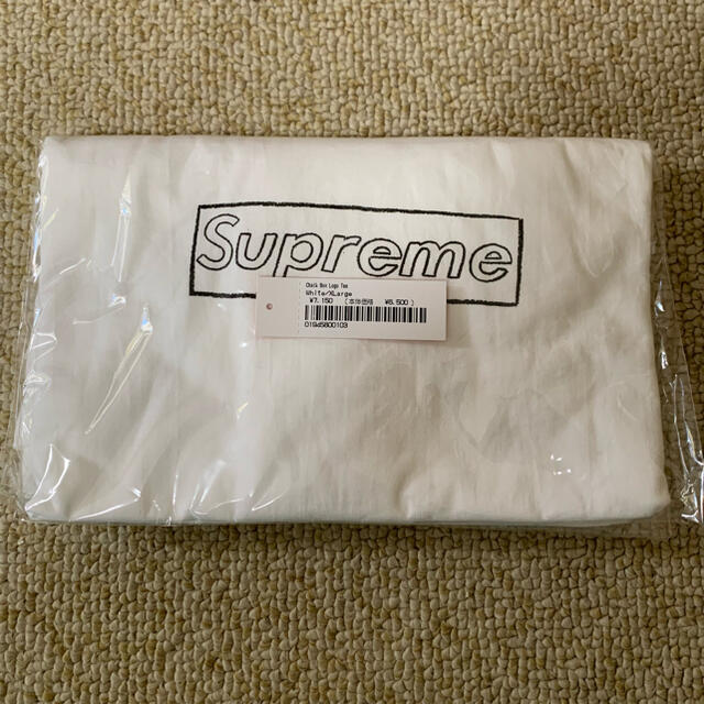 supreme kaws chalk logo tee xl white 白