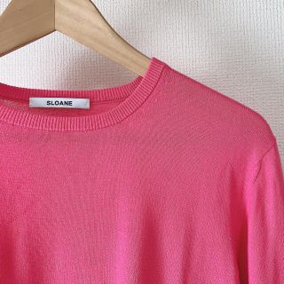 ユナイテッドアローズ(UNITED ARROWS)のSLOANE スローン　コットンニット　ピンク　3  (ニット/セーター)