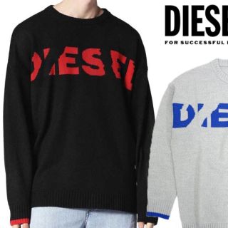 ディーゼル(DIESEL)のDIESEL ニット　K-LOGOXNEW KNIT セーター ブラック　L(ニット/セーター)