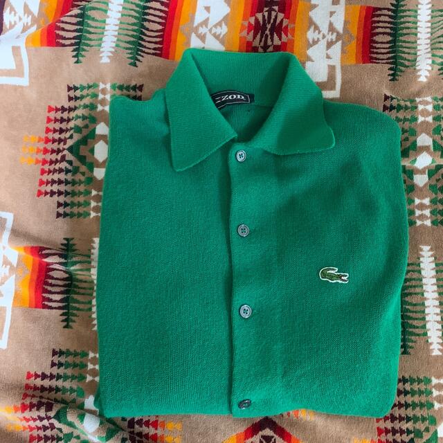 LACOSTE カーディガン　緑カーディガン