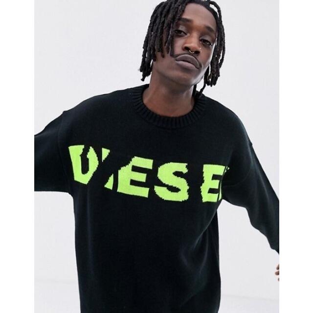 DIESEL(ディーゼル)のDIESEL ニット　K-LOGOXNEW KNIT セーター ブラック　M メンズのトップス(ニット/セーター)の商品写真