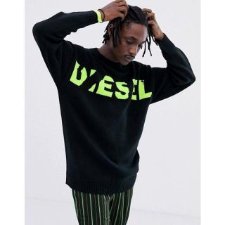 ディーゼル(DIESEL)のDIESEL ニット　K-LOGOXNEW KNIT セーター ブラック　M(ニット/セーター)