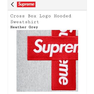 20FW Supreme Cross Box Logo Glay　L