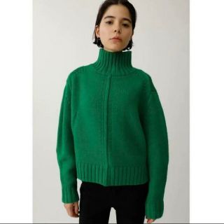 マウジー(moussy)のマウジー   SIDE SLIT HIGH NECK KNIT  グリーン(ニット/セーター)