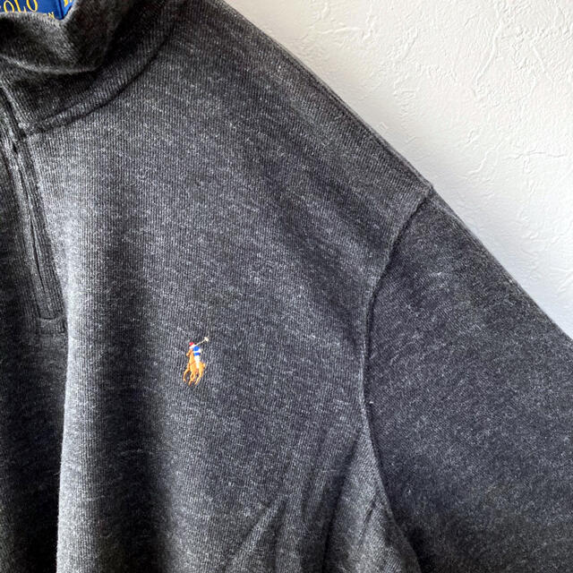 POLO RALPH LAUREN(ポロラルフローレン)の【新品】刺繍ロゴポロ ラルフローレン ハーフジップ プルオーバー ニット メンズのトップス(ニット/セーター)の商品写真