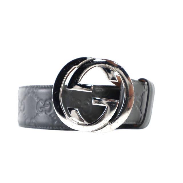 GUCCI グッチ ベルト Gバックル NOIR GOLD/SILVER 95cm / 即納
