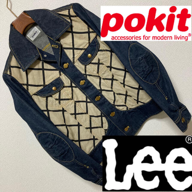 良品◆pokit Lee ポキット リー◆コラボ 和柄 異素材 デニムジャケット