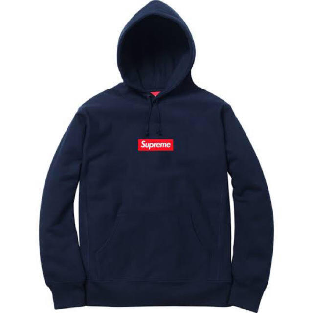 Supreme Box Logo Hooded L Navy 美品 確実正規品