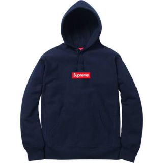 シュプリーム(Supreme)のSupreme Box Logo Hooded L Navy 美品 確実正規品(パーカー)